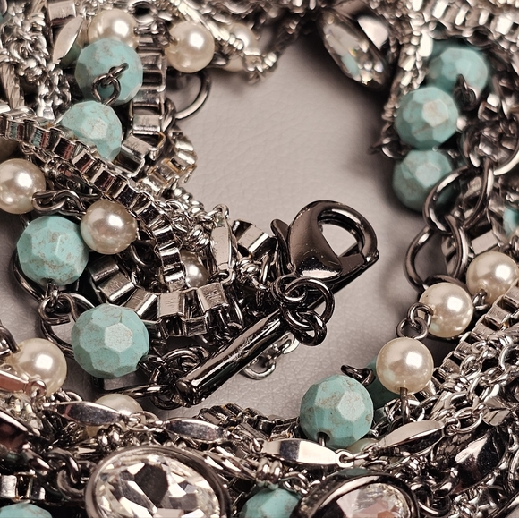 [Chloe + Isabel] Turquoise + Chain Torsade  Multi Media Statement Necklace - Picture 15 of 16